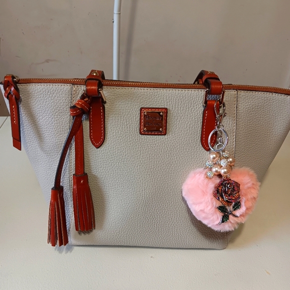 Dooney & Bourke Cream and Brown Tote with Structured Design